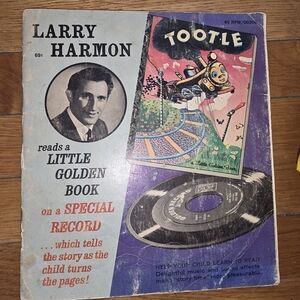 LARRY HARMON Tootle Little Golden Book & 45 RPM Wonder Record Set VG+ VG
